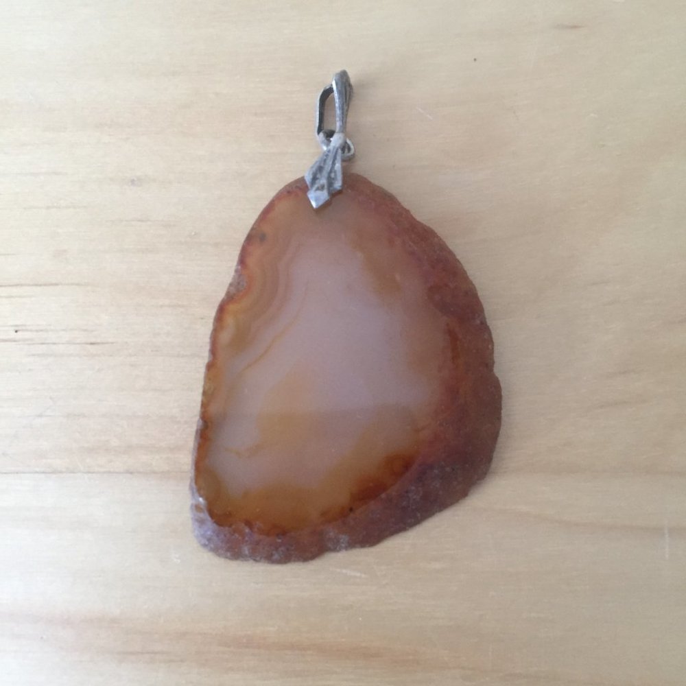 Orange Agate Rough Edge Pendant